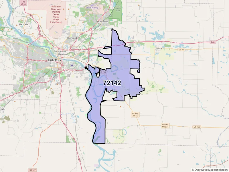 Map of ZIP Code 72142 — Scott, AR