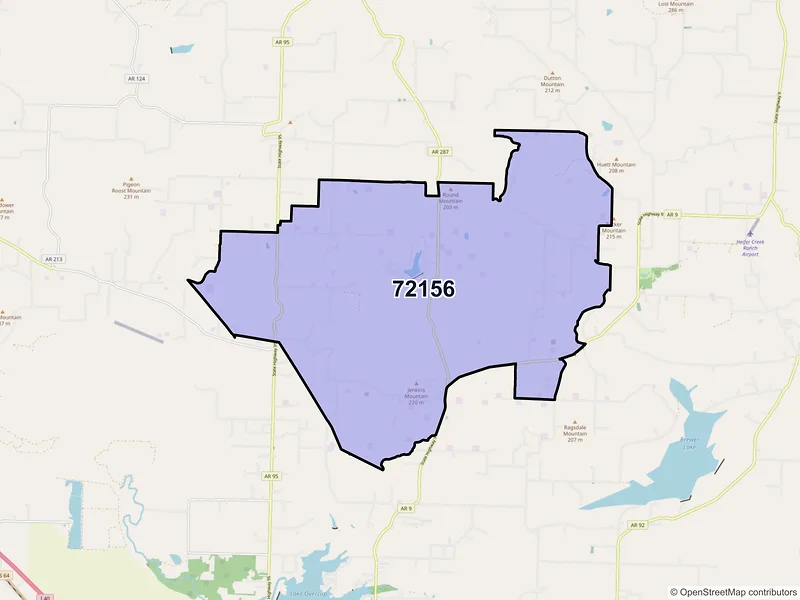 Map of ZIP Code 72156 — Solgohachia, AR