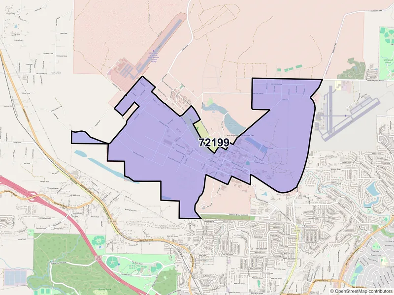 Map of ZIP Code 72199 — North Little Rock, AR