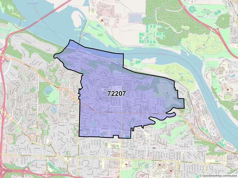 Map of ZIP Code 72207 — Little Rock, AR