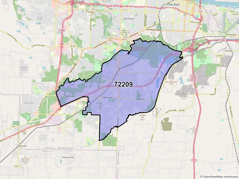 Map of ZIP Code 72209 — Little Rock, AR