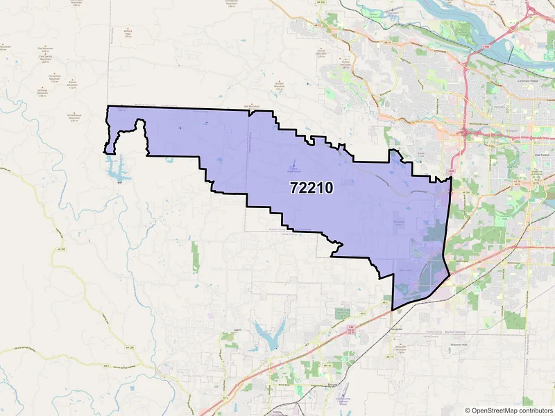 Map of ZIP Code 72210 — Little Rock, AR