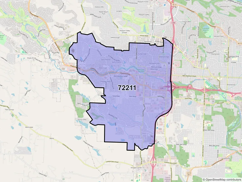 Map of ZIP Code 72211 — Little Rock, AR