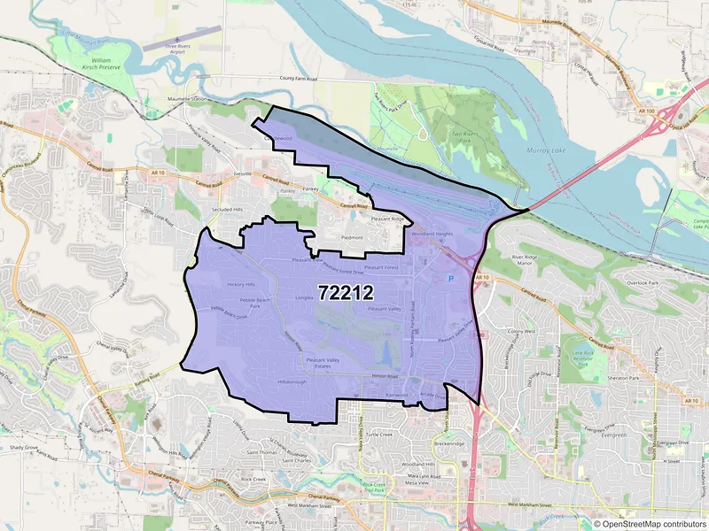 Map of ZIP Code 72212 — Little Rock, AR
