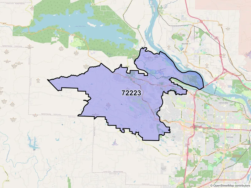 Map of ZIP Code 72223 — Little Rock, AR