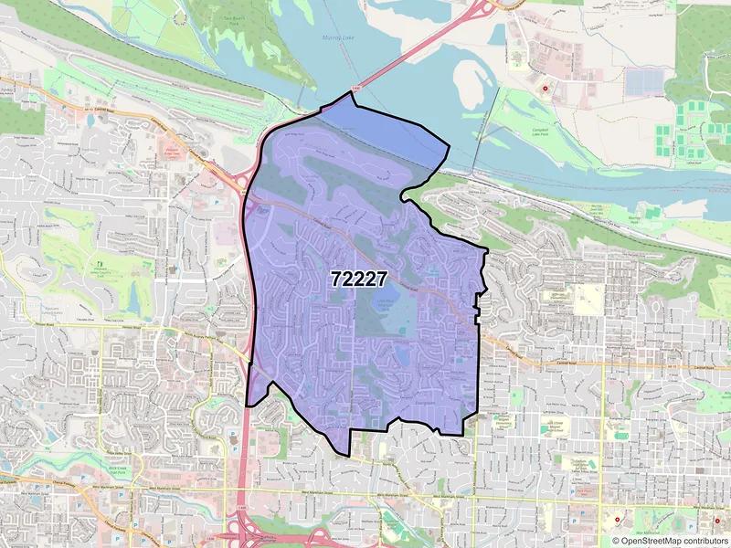 Map of ZIP Code 72227 — Little Rock, AR