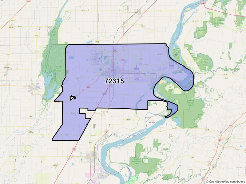 Map of ZIP Code 72315 — Blytheville, AR