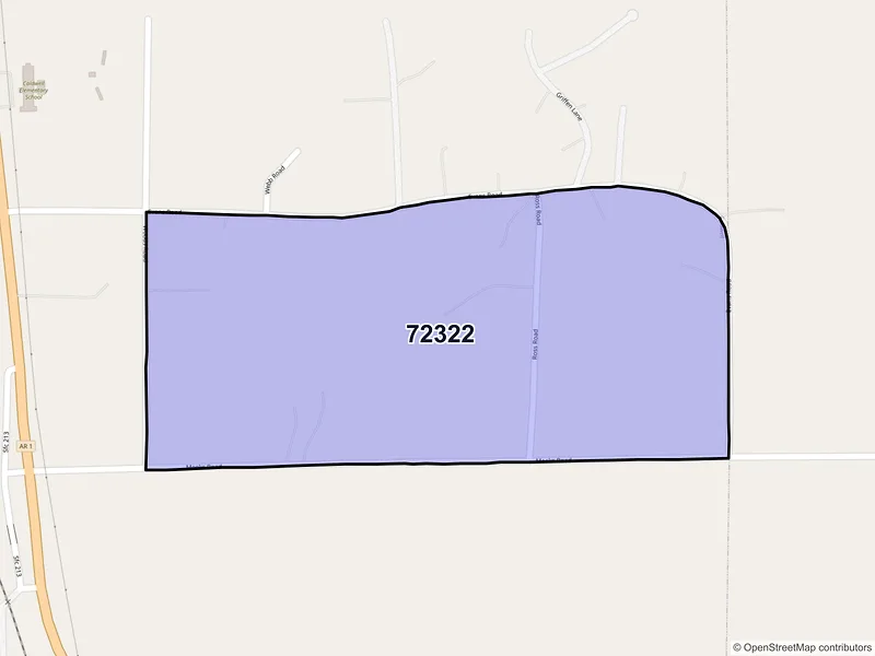 Map of Caldwell, Arkansas and ZIP codes