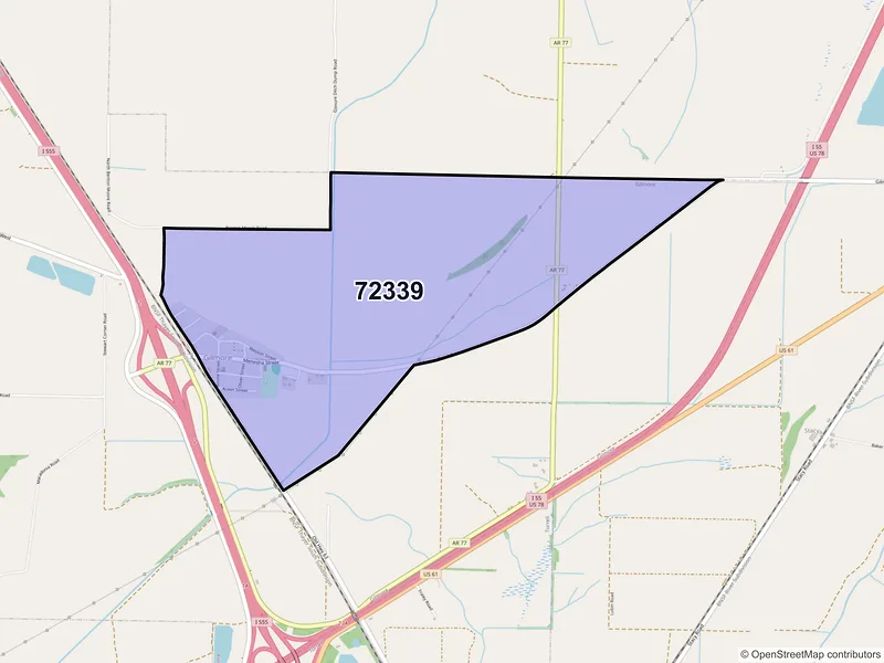 Map of Gilmore, Arkansas and ZIP codes