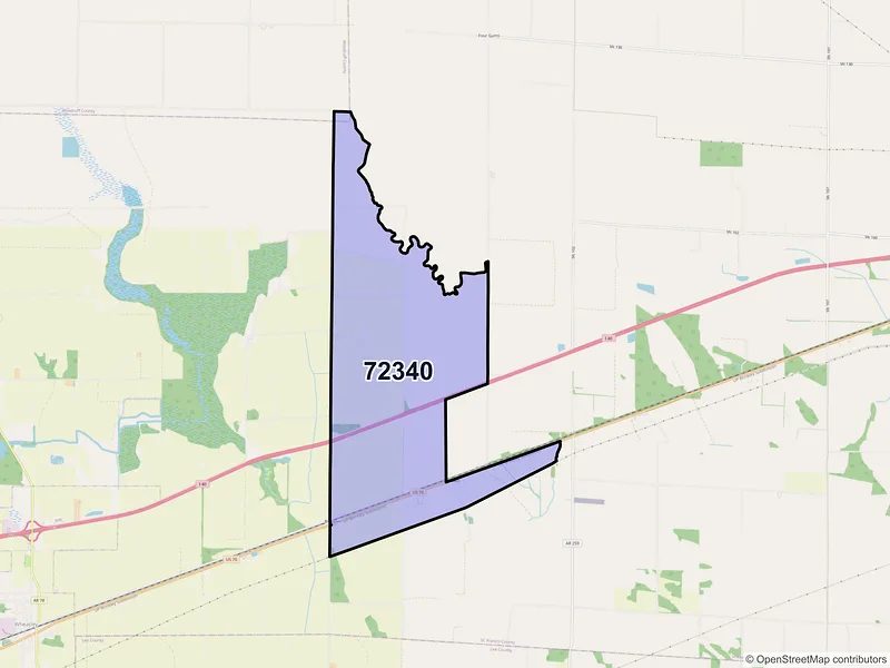 Map of Goodwin, Arkansas and ZIP codes
