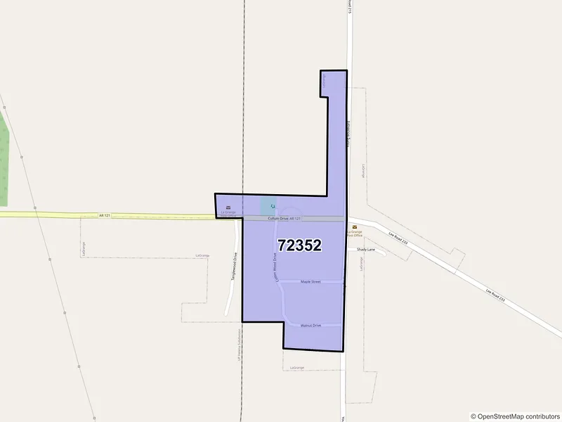 Map of La Grange, Arkansas and ZIP codes