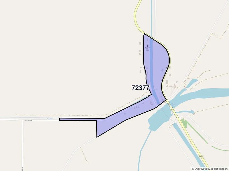 Map of Rivervale, Arkansas and ZIP codes