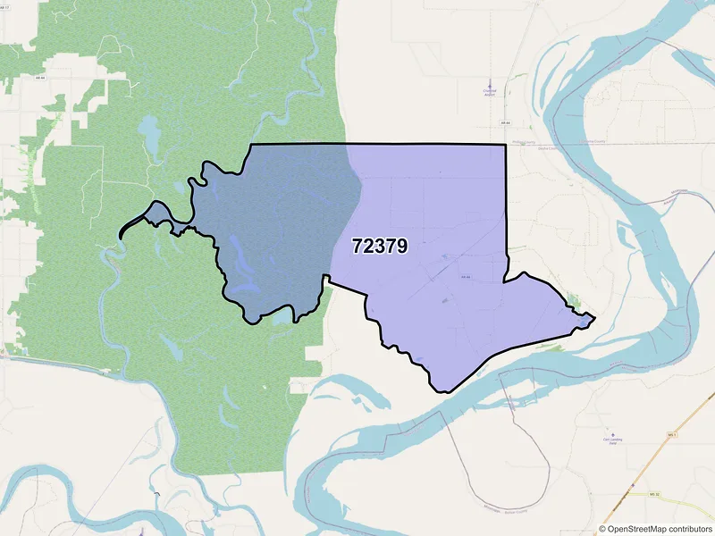 Map of Snow Lake, Arkansas and ZIP codes