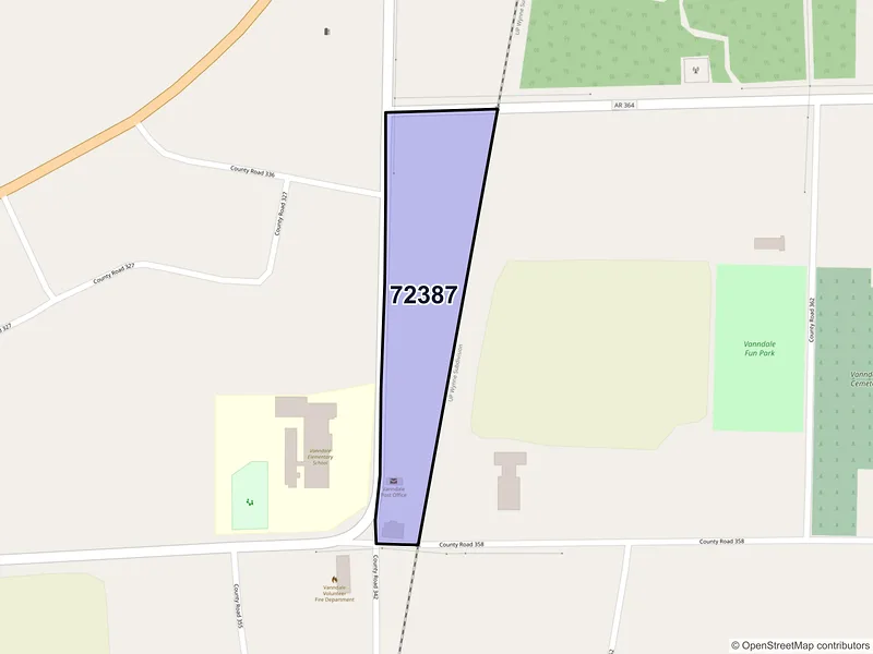 Map of Vanndale, Arkansas and ZIP codes