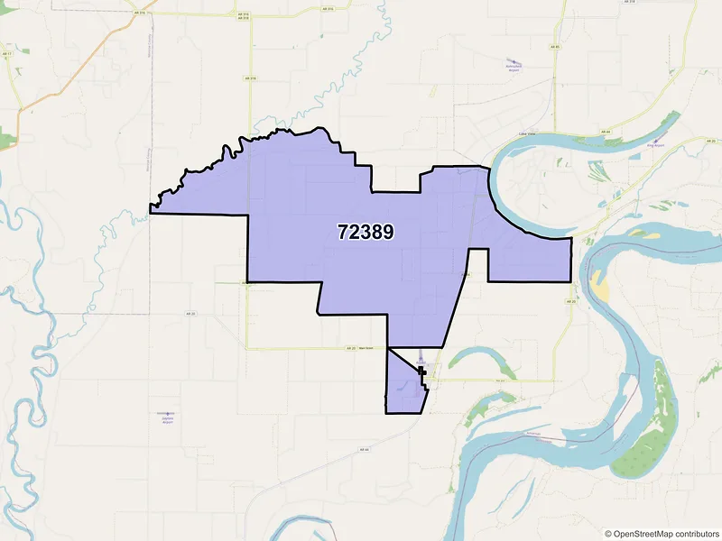 Map of Wabash, Arkansas and ZIP codes