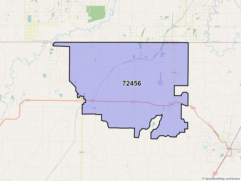 Map of ZIP Code 72456 — Pollard, AR