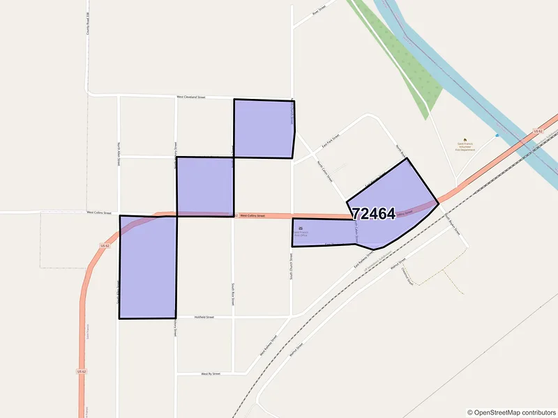 Map of Saint Francis, Arkansas and ZIP codes