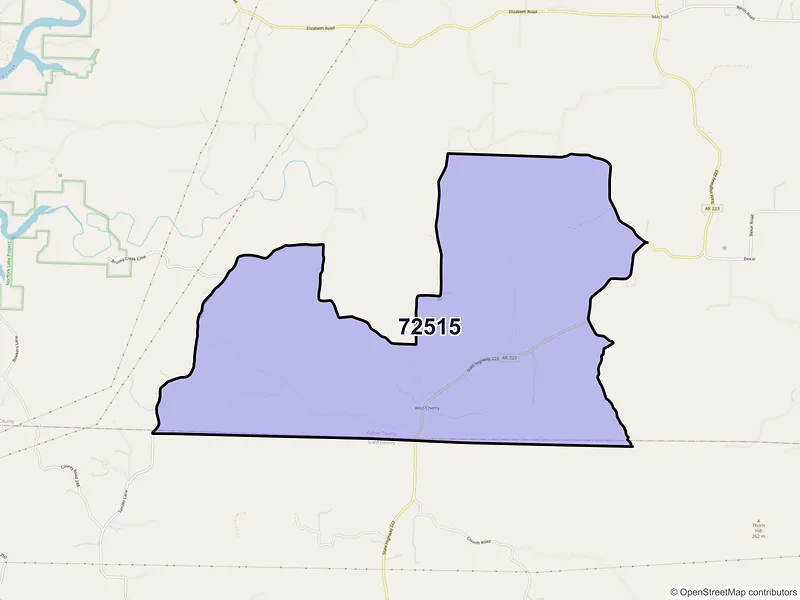 Map of ZIP Code 72515 — Bexar, AR