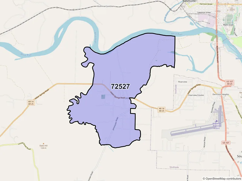 Map of ZIP Code 72527 — Desha, AR