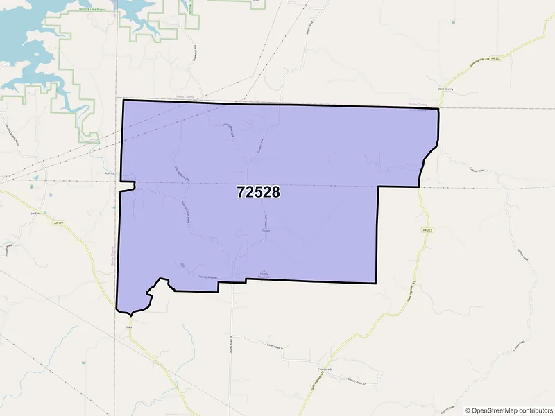 Map of ZIP Code 72528 — Dolph, AR