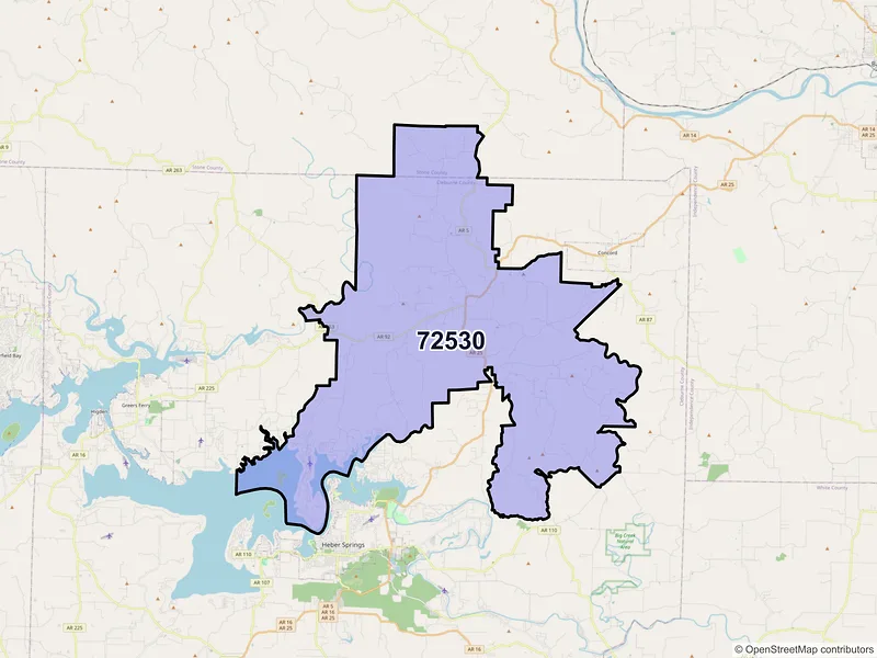 Map of Drasco, Arkansas and ZIP codes