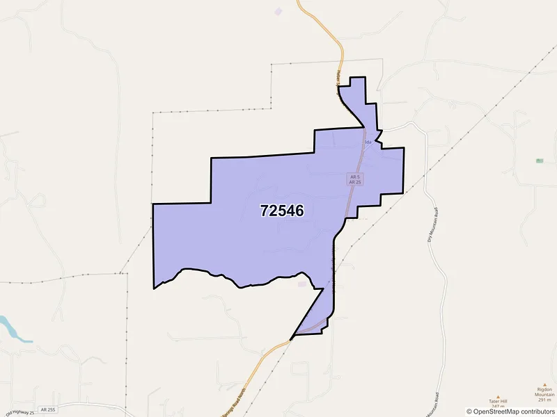 Map of ZIP Code 72546 — Ida, AR