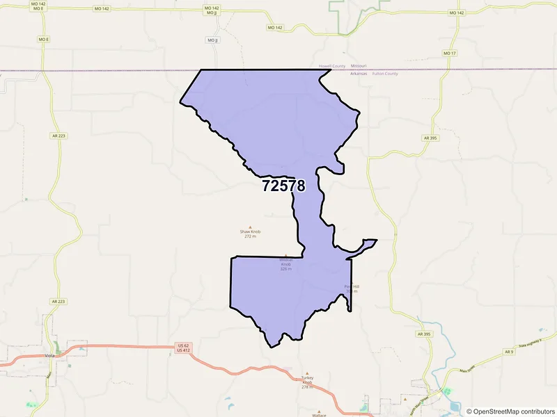 Map of Sturkie, Arkansas and ZIP codes