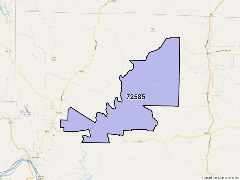 Map of Wideman, Arkansas and ZIP codes