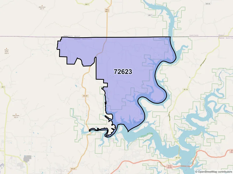 Map of Clarkridge, Arkansas and ZIP codes