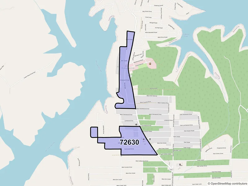 Map of Diamond City, Arkansas and ZIP codes