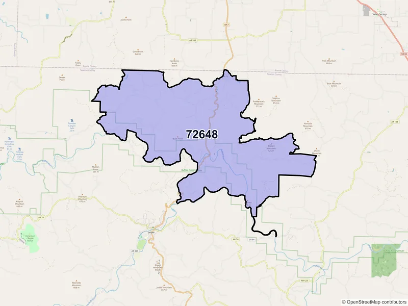 Map of ZIP Code 72648 — Marble Falls, AR