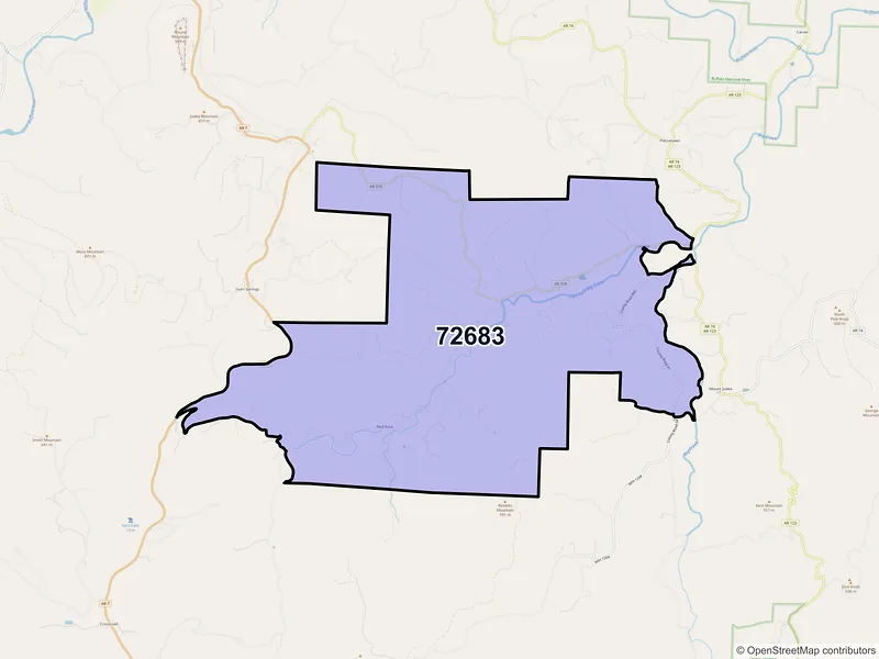 Map of ZIP Code 72683 — Vendor, AR