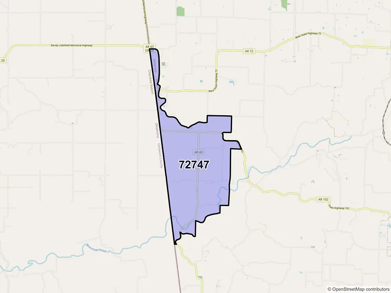 Map of Maysville, Arkansas and ZIP codes