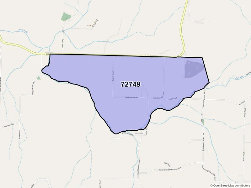 Map of ZIP Code 72749 — Morrow, AR