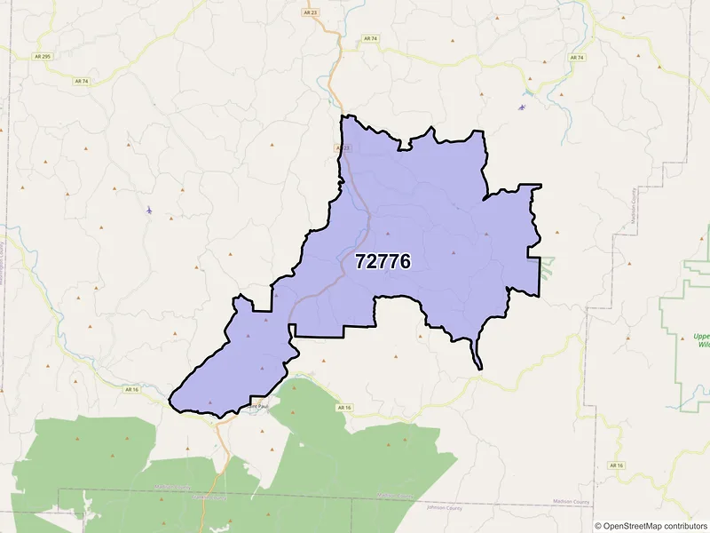 Map of ZIP Code 72776 — Witter, AR