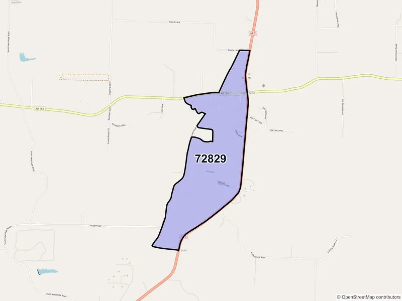 Map of Centerville, Arkansas and ZIP codes