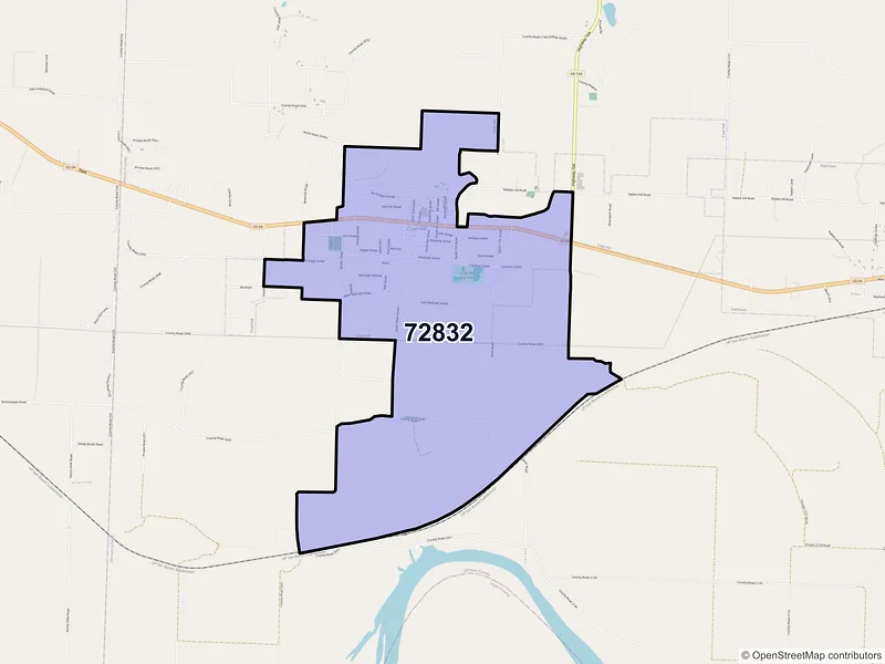 Map of Coal Hill, Arkansas and ZIP codes