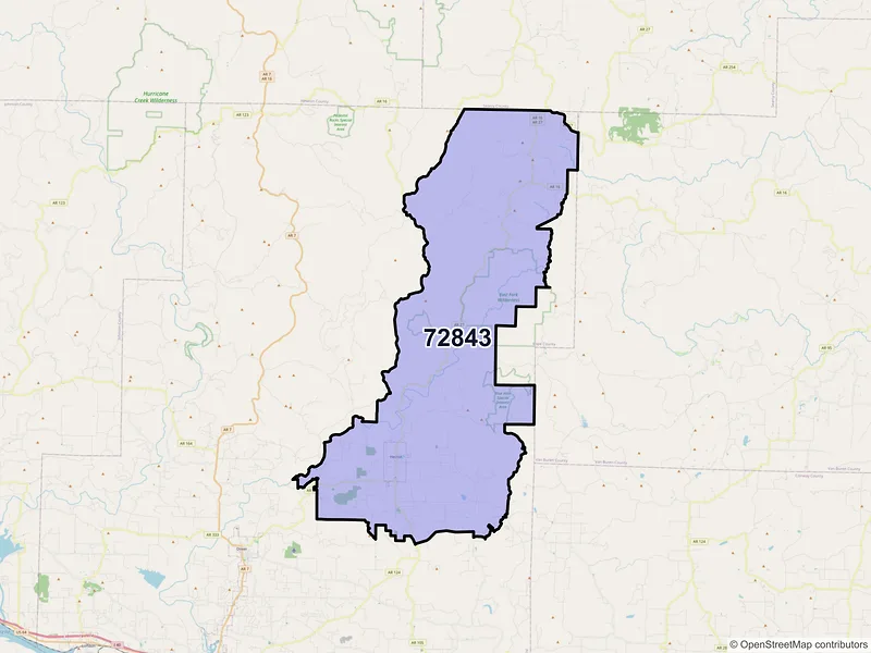 Map of Hector, Arkansas and ZIP codes