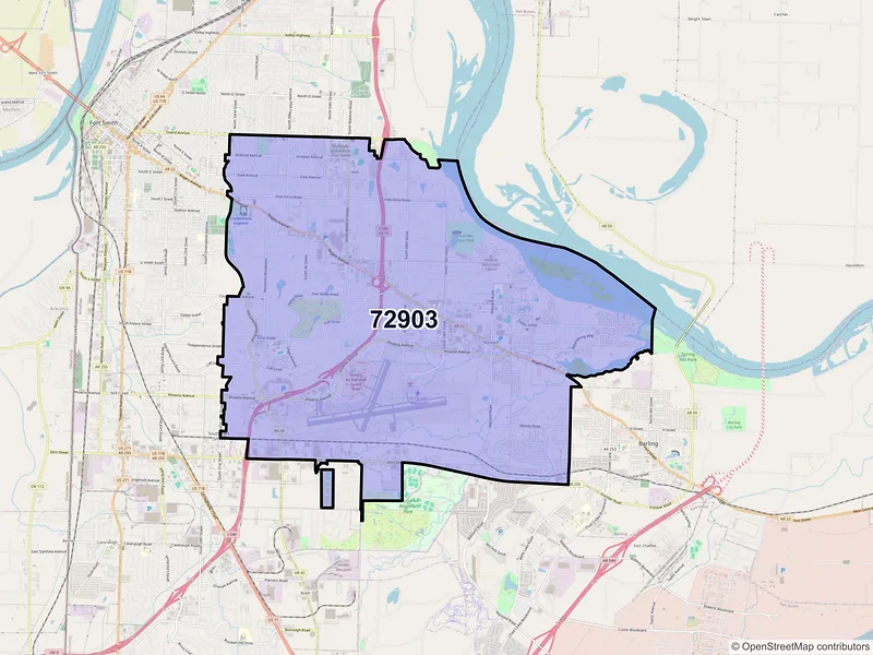 Map of ZIP Code 72903 — Fort Smith, AR