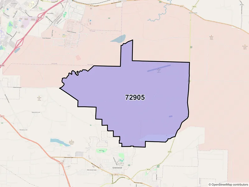 Map of ZIP Code 72905 — Fort Smith, AR