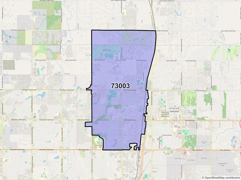 Map of ZIP Code 73003 — Edmond, OK