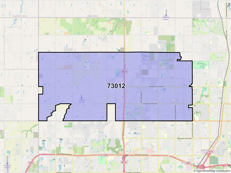Map of ZIP Code 73012 — Edmond, OK