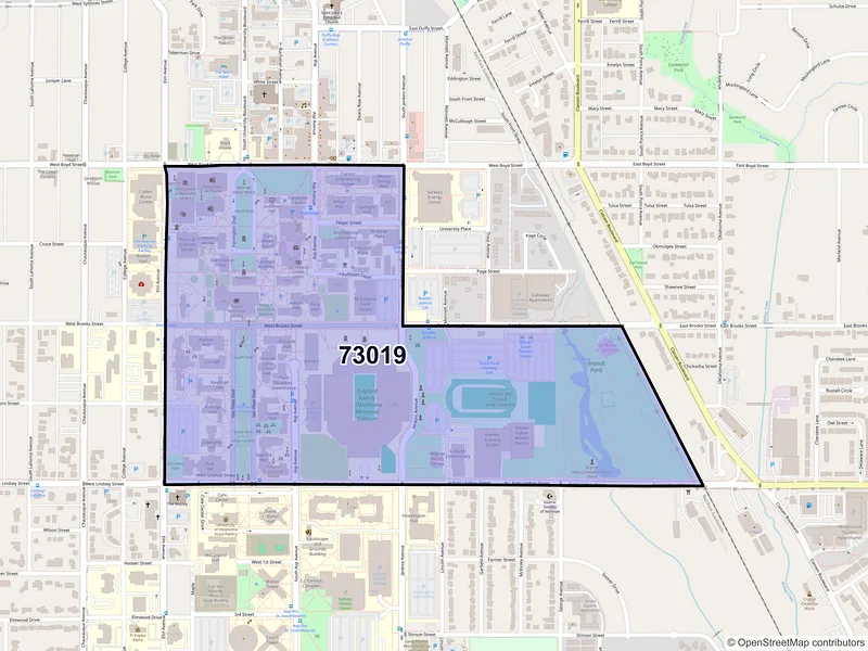Map of ZIP Code 73019 — Norman, OK