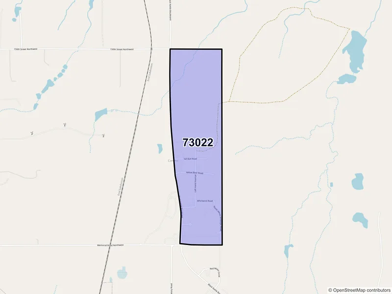 Map of Concho, Oklahoma and ZIP codes