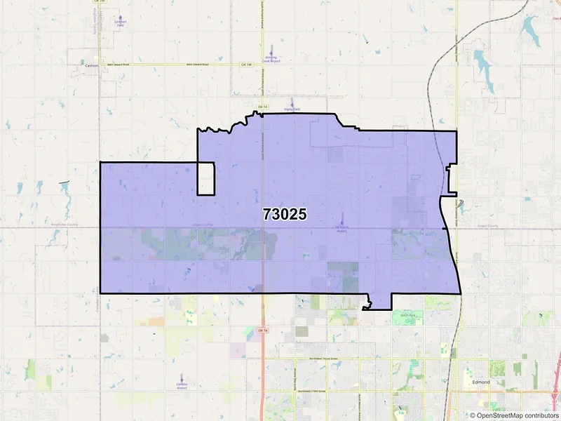 Map of ZIP Code 73025 — Edmond, OK
