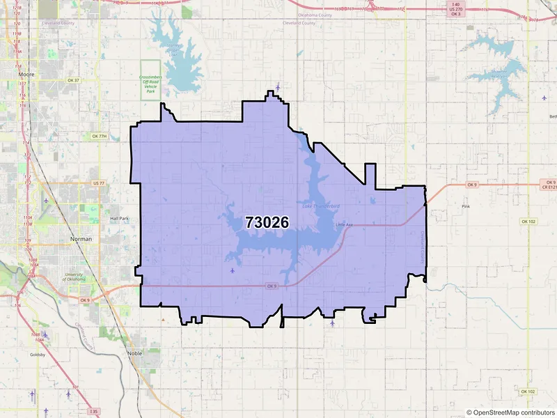 Map of ZIP Code 73026 — Norman, OK