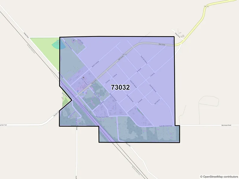 Map of Dougherty, Oklahoma and ZIP codes