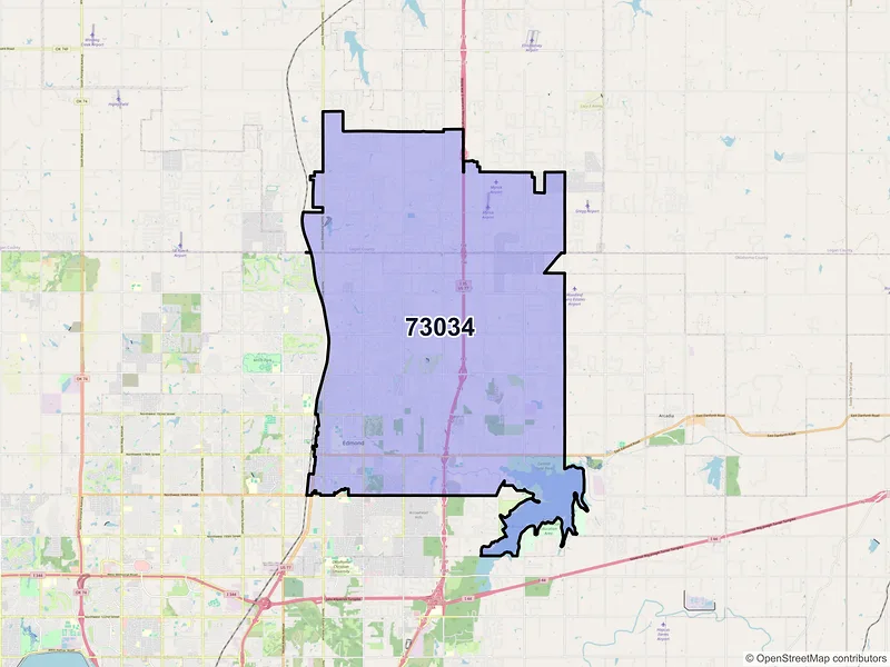 Map of ZIP Code 73034 — Edmond, OK