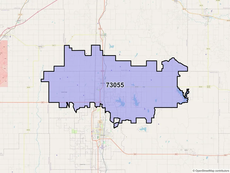 Map of ZIP Code 73055 — Marlow, OK