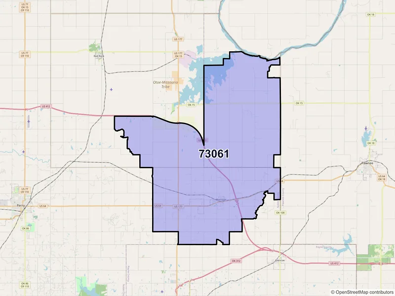 Map of Morrison, Oklahoma and ZIP codes